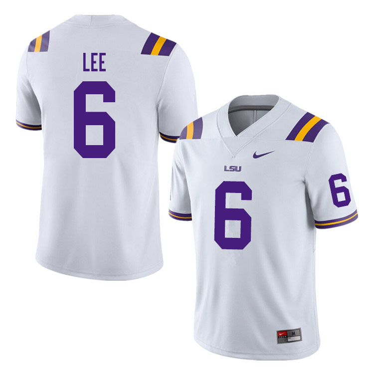 Men #6 Devonta Lee LSU Tigers College Football Jerseys Sale-White - Click Image to Close